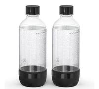Mycket Botellas para hacer refrescos, 2 botella de carbonatación de 1 litro, Botellas de agua reutilizables, sin BPA, botellas de refresco de repuesto para máquina de refrescos, Negro
