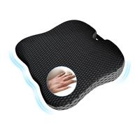 Mycketop Cojín de asiento de coche, cojín de cuña para asiento de coche, cojín de espuma viscoelástica suave, almohadilla de asiento transpirable para coche, silla de ruedas, hogar, oficina, juegos