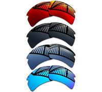 MYCOURAG 4 pares de lentes de repuesto para gafas de sol Oakley Flak 2.0 XXL OO9488 de 63 mm, negro sólido, titanio, azul hielo y rojo fuego
