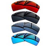 MYCOURAG 4 pares de lentes de repuesto para gafas de sol Oakley Gascan OO9014 - negro sólido+titanio+azul hielo+rojo fuego