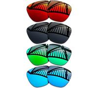 MYCOURAG 4 pares de lentes de repuesto para gafas de sol Oakley Sylas XL OO9448 de 60 mm, negro sólido, esmeralda, azul hielo y rojo fuego