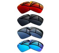 MYCOURAG 4 pares de lentes de repuesto polarizadas compatibles con Oakley Holbrook OO9102 de 57 mm, negro sólido, titanio, azul hielo y rojo fuego