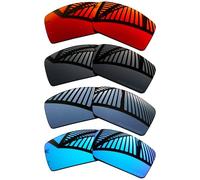 MYCOURAG 4 pares de lentes de repuesto polarizados compatibles con gafas de sol Oakley Gascan OO9014, negro sólido, titanio, azul hielo, rojo fuego