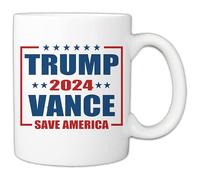 MyCozyCups Trump Vance 2024 Save America - Taza de café de 11 onzas, Donald Trump JD Vance VP VP Vice President Cup para partidarios conservadores republicanos