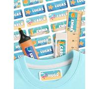 mycustomy - 240 Pegatinas personalizadas para escuela 0+ con papel FSC y Adhesivo Bio-Based - Etiquetas para ropa personalizadas para niños con nombre y diseño, 30×13 mm