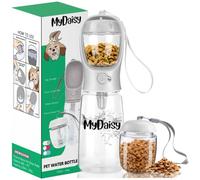 MYDAISY 550ml Bebedero Perro Portatil con Comedero Perro y envase de Comida de 100g Botella Agua Perro Apto también para Cachorros y Gatos Viajar Perros Accesorios