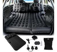 MYDAYS Colchón de aire para SUV, cama de camping de viaje con 2 almohadas y bomba eléctrica, colchón inflable móvil diseñado específicamente para maletero de SUV y asiento trasero (PVC negro)