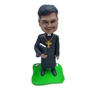 mydedor Figura 3D personalizada Bobblehead de foto Bobbleheads masculino sacerdote religioso clero escultura decoración de escritorio regalos para pastores, ministros, personal de la iglesia