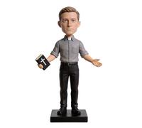 mydedor Figura 3D personalizada de sacerdote de la foto, estatua de cuerpo completo hecha a mano de arcilla polimérica con Biblia, recuerdo religioso para cumpleaños, decoración de escritorio