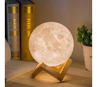 Mydethun luna luz de la luna lámpara de luz nocturna para niños regalo para las mujeres USB carga y control táctil brillo dos tono cálido y blanco frío lámpara Lunar(15cm)