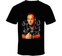 MYDVDHDV NIANDU Tony Soprano James Gandolfini T Shirt Black Black(XX-Large)