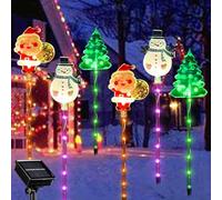 MYDZSWZX Paquete de 6 Luces LED solares móviles for Navidad, Decoraciones navideñas for Exteriores a Prueba Agua, for árboles for Patio, jardín, terraza y Camino(#B,Solar)