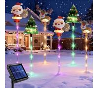 MYDZSWZX Paquete de 6 Luces navideñas móviles, solares LED for Exteriores, Impermeables, Decoraciones for jardín, Patio, terraza y Camino(A,Solar)