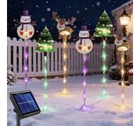MYDZSWZX Paquete de 6 Luces navideñas móviles, solares LED for Exteriores, Impermeables, Decoraciones for jardín, Patio, terraza y Camino(B,Solar)