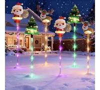 MYDZSWZX Paquete de 6 Luces navideñas móviles, solares LED for Exteriores, Impermeables, Decoraciones for jardín, Patio, terraza y Camino(A,Battery)