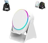 MYDZSWZX Soporte de Altavoz Bluetooth Giratorio 4 en 1 de 360°, Soporte for teléfono Celular con Altavoz de inducción Bluetooth inalámbrico, Sonido Envolvente HD, Dispositivo for Hombres.(White)