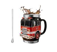 MYDZSWZX Taza de rescate contra incendios: for los más valientes entre nosotros, taza aislada doble pared acero inoxidable con diseño camión bomberos 3D, for, regalo único(1pcs)