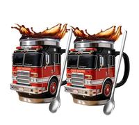 MYDZSWZX Taza de rescate contra incendios: for los más valientes entre nosotros, taza café hecha a mano for camión bomberos, for, exclusiva for amantes(2PCS)
