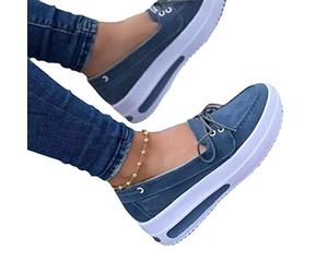 MYENA 2022 Zapatos Individuales de Gran tamaño para Mujer Zapatos Casuales de la Primavera de Las Mujeres.,Azul,42