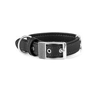 MyFamily Collar Ajustable para Perros En Polipiel Italiana Made In Italy, Acabados Metálicos En Plata Antigua, Cómodo Y Resistente, Hecho A Mano, Colección Bilbao