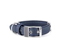 MyFamily Collar Ajustable para Perros En Polipiel Italiana Made In Italy, Acabados Metálicos En Plata Antigua, Cómodo Y Resistente, Hecho A Mano, Colección Bilbao