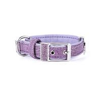 MyFamily Collar De Perro Ajustable De Cuero Artificial Made In Italy, Acabado Metálico De Bronce Blanco, Cómodo Y Resistente, Hecho A Mano, Colección Saint Tropez