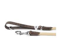 MyFamily Correa para Perros De Cuero Genuino Italiano Y Cuerda, Made In Italy, Acabado Metálico En Plata Antigua, Práctica Y Resistente, Hecha A Mano, Colección Tucson