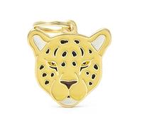 MyFamily - Medalla para perro personalizada en forma de leopardo, placa de perro con grabado gratuito, esmaltado a mano de metal, colección Wild