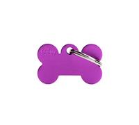 MyFamily Placa de Identificación Personalizado para Perro Made in Italy, Hueso Grande, Placa de identificación de Perro Grabada Gratis, Metal esmaltado a Mano, Colección Basic, 38x25 mm