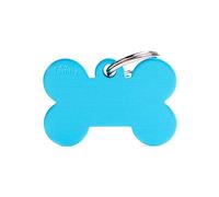 MyFamily Placa de Identificación Personalizado para Perro Made in Italy, Hueso Grande, Placa de identificación de Perro Grabada Gratis, Metal esmaltado a Mano, Colección Basic, 38x25 mm