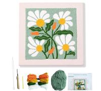 Myfelicity Kits de punzonado de aguja para adultos. Kit de marco de aguja de perforación, patrón floral adecuado para niños, mujeres, adultos mayores, kit de aro de aguja de perforación manual de 25 x