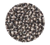 myfelt alfombra de bolas de fieltro aspecto piedra redonda - ø 140 cm, marrón