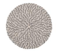 myfelt alfombra de bolas de fieltro aspecto piedra redonda - ø 250 cm, gris claro