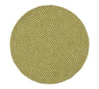 myfelt Alfombra de bolas de fieltro Mono redonda - ø 120 cm, verde claro