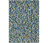 myfelt alfombra de bolas de fieltro multicolor, rectangular - 140 x 200 cm, azul-verde