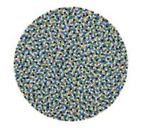 myfelt alfombra de bolas de fieltro multicolor redonda - ø 180 cm, azul-verde