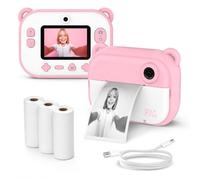 myFirst Cámara Insta 2 Instant Camera Cámara híbrida instantánea cámara instantánea rosa película adhesiva (140 disparos) frontal y lente de selfie para niño niña (rosa)