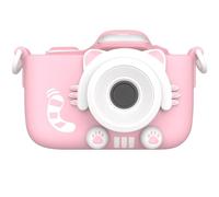 myFirst Camera 3 (Color: Rosa). Mini cámara Estilo Reflex de 16MP con cámara Selfie y Lente Macro. Grabador de Videos FULLHD, SD incluída y Funda Protectora Anti caídas