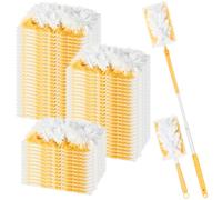 Myfivo Paquete de 52 recambios magnéticos para el polvo Swiffer, plumero magnético desechable para Swiffer Duster, para limpiar el polvo, el polen, el pelo (50 toallitas + 2 asas, amarillo)