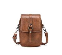 myfriday Bolso bandolera vintage para mujer Bolso bandolera pequeño Bolso bandolera Bolsillo para teléfono celular con 2 bolsillos principales y orificio para auriculare