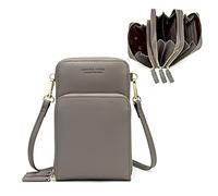 myfriday Bolso tipo bandolera para teléfono para mujer Bolso pequeño de hombro Bolso multifuncional para teléfono móvil Cartera ligera Monederos 3 bolsillos principales con ranuras para tarjetas