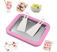 Myfroroll Ice Cream, Froroll Ice Cream, Instant Ice Cream Roller Maker, with Stainless Cold Plate & 2 Spatulas, Homemade DIY for Gelato, Sorbet, Frozen Yogur (Pink,S)