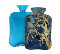 Myfsucce Bolsa de agua caliente de 2 litros con cubierta con estampado de árbol de arte abstracto, bolsa de agua caliente de PVC reutilizable para aliviar el dolor, calambres y calor (12.2 x 8