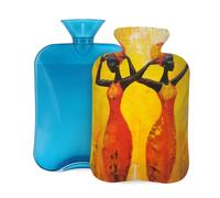 Myfsucce Bolsa de agua caliente de 2 litros con cubierta para mujeres africanas, bolsa de agua caliente reutilizable de PVC para aliviar el dolor, calambres y calor (12.2 x 8 pulgadas)