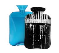 Myfsucce Bolsa de agua caliente de 2 litros con funda para teclado de piano y música, bolsa de agua caliente reutilizable de PVC para aliviar el dolor, calambres y calor (12.2 x 8 pulgadas)