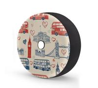 Myfsucce British London Bus Big Ben - Cubierta de rueda de repuesto con agujero para cámara de respaldo, cubiertas de poliéster a prueba de polvo para coche, camión, remolque, SUV, RV, 15 pulgadas