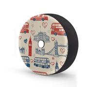 Myfsucce British London Bus Big Ben - Cubierta de rueda de repuesto con agujero para cámara de respaldo, cubiertas de poliéster a prueba de polvo para coche, camión, remolque, SUV, RV, 14 pulgadas