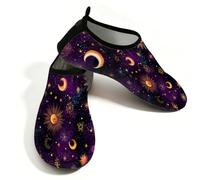 Myfsucce Calzado acuático ligero, de secado rápido, transpirables, para mujer, hombre, playa, surf, piscina, yoga, Boho Sun Moon Celestial Art, 40/40.5 EU