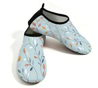 Myfsucce Calzado acuático ligero, de secado rápido, transpirables, para mujer, hombre, playa, surf, piscina, yoga, Hojas de vides azules, 37/38 EU