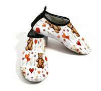 Myfsucce Calzado acuático ligero, de secado rápido, transpirables, para mujer, hombre, playa, surf, piscina, yoga, Bear Love Heart, 40/40.5 EU